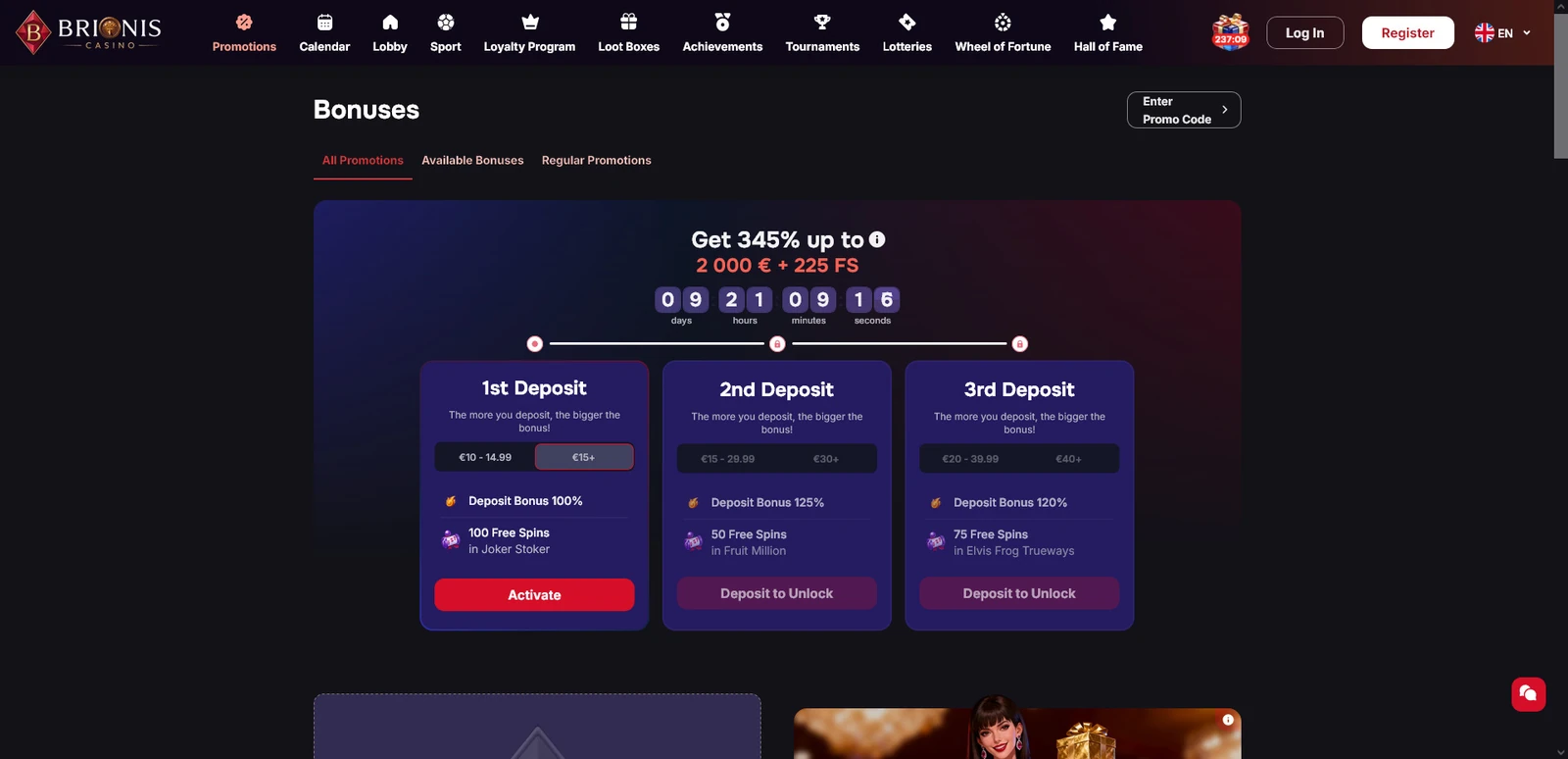 Bonuses — Brionis Casino